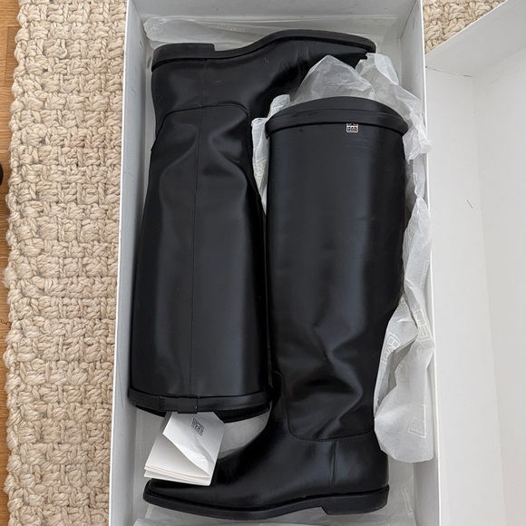 Toteme Black Tall Leather Riding Boots retail $1200 - Picture 9 of 11